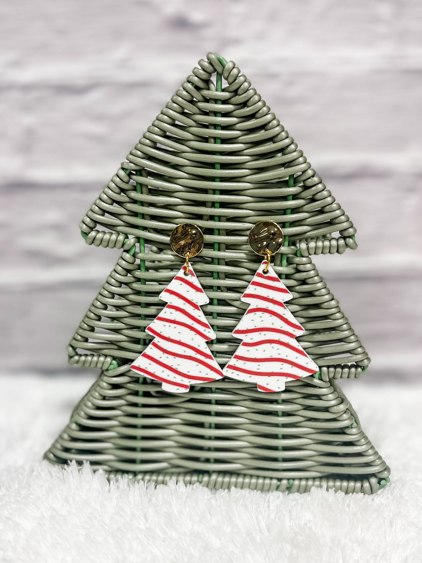 Christmas Tree Cake Earrings