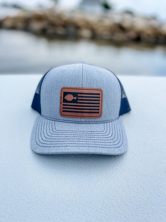 Flounder American Flag Hat