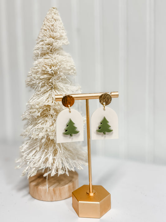 Simple Christmas Tree Earrings