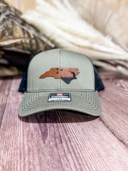 NC Duck Hunting Leather Patch Hat